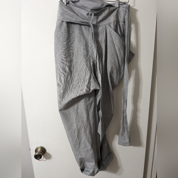 Matter Prints Sideswept Dhoti Pants in Handloom Graph Grey - Picture 5 of 5